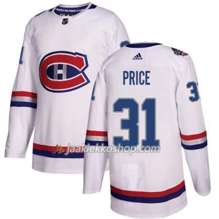Miehille NHL Montreal Canadiens Pelipaita Carey Price 31 Adidas 2017-2018 Valkoinen 100 Classic Authentic